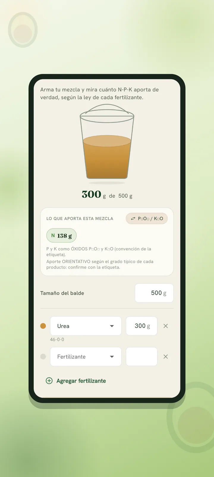 Calculadora de mezcla: cuánto N-P-K aporta de verdad